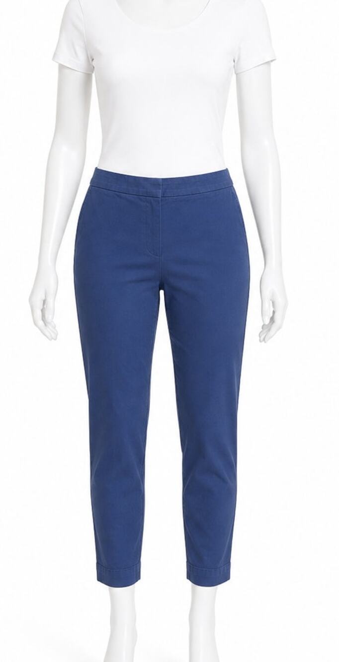 Tommy Bahama Boracay Cigarette Pants Women 8 Island Navy Slim Side Zip NWT